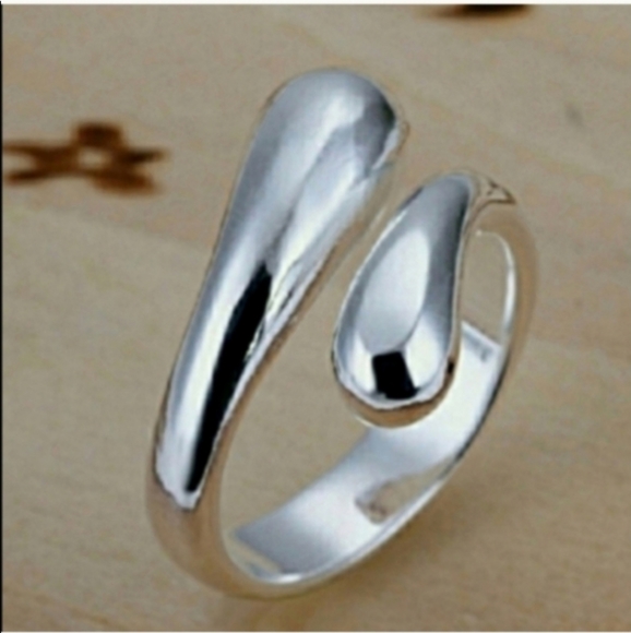 925 Sterling Silver Waterdrop Jewelry Set Bracelet Necklace Earrings and Ring - Picture 2 of 7